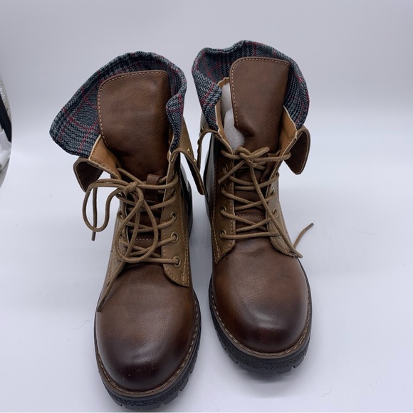 Comfortview Fold Over Flat Ankle Brown Boots Womens Size 6, EUR 37 NEW - Picture 3 of 5